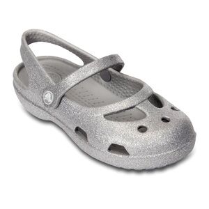 CROCS Silver Sandals with Ventilation Holes